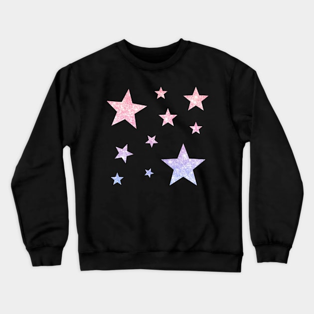 Light Pink Purple Ombre Faux Glitter Stars Crewneck Sweatshirt by Felicity-K